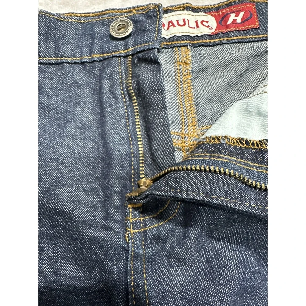 Hydraulic Denim Skirt Women's Size 7/8 Blue Vintage Zip Up‎ Front 5 Pocket EUC